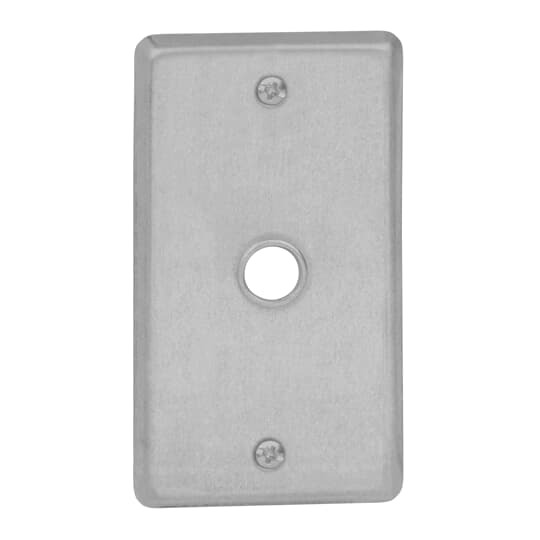 One Gang Utility Box Cover, 4 Inch Long x 2-1/8 Inch Wide x 1/4 Inch Raised, Pre-Galvanized Steel, with 15/32 Inch Bushed Hole