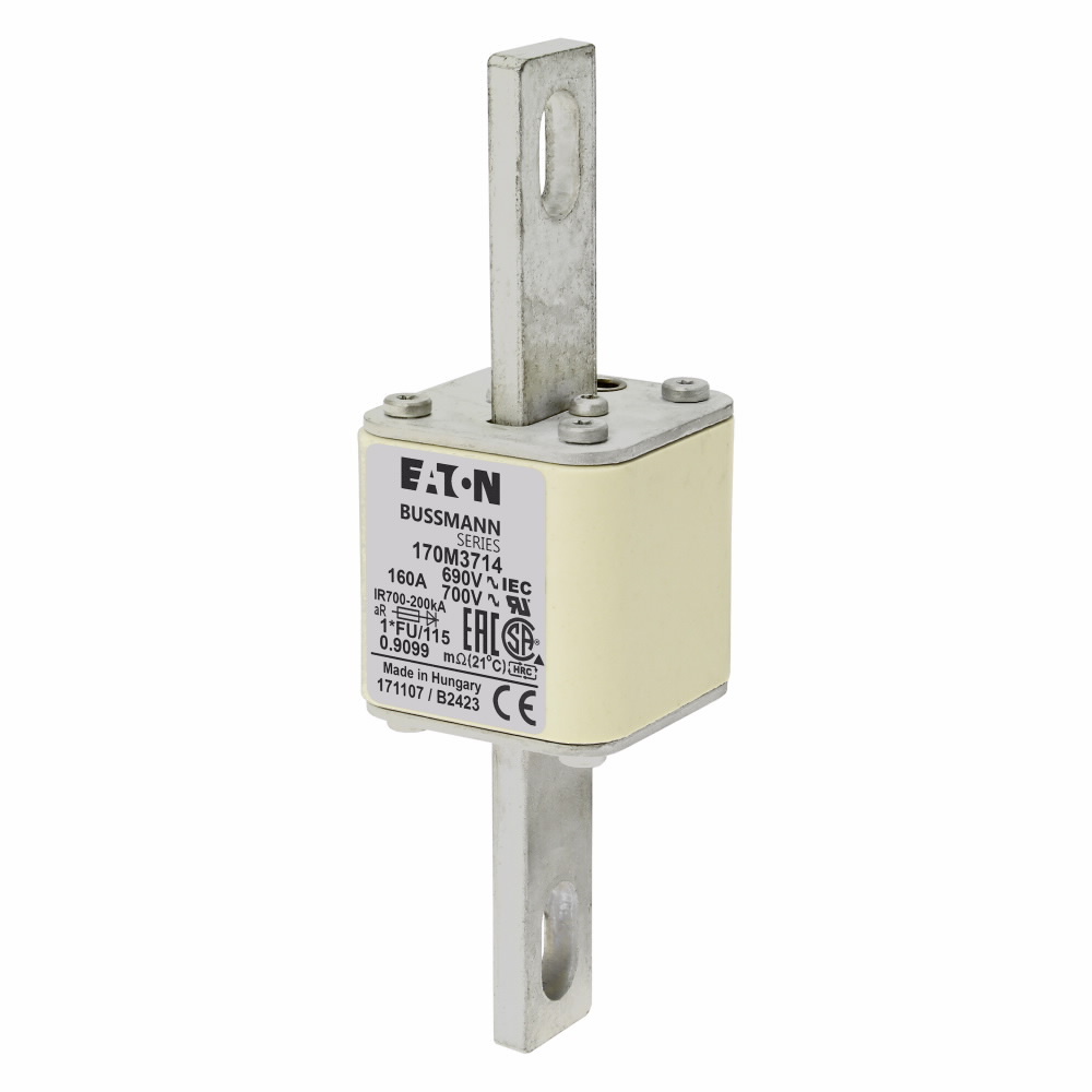Fuse-link, high speed, 160 A, AC 690 V, compact size 1, 45 x 45 x 148 mm, aR, IEC, UL