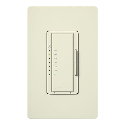 Maestro Countdown Timer, Single-pole, no neutral required, 120V/600W/VA (5A) in biscuit