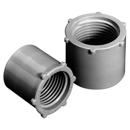 Threaded Adapter, Size 1/2 Inch, Material PVC, Color Gray, For use with Schedule 40 and 80 Conduit