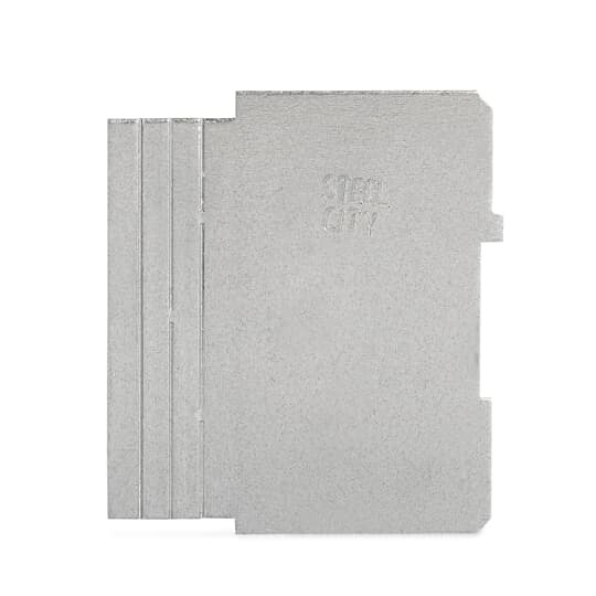 Two Gang Square Box Partition, 4 Inch Square x 2-1/8 Inches Deep, Pre-Galvanized Steel, For 2-1/8 Inch Deep Box with Square-Cut Tile Wall Two-Device 1/2 Inch, 3/4 Inch, and 1 Inch Covers