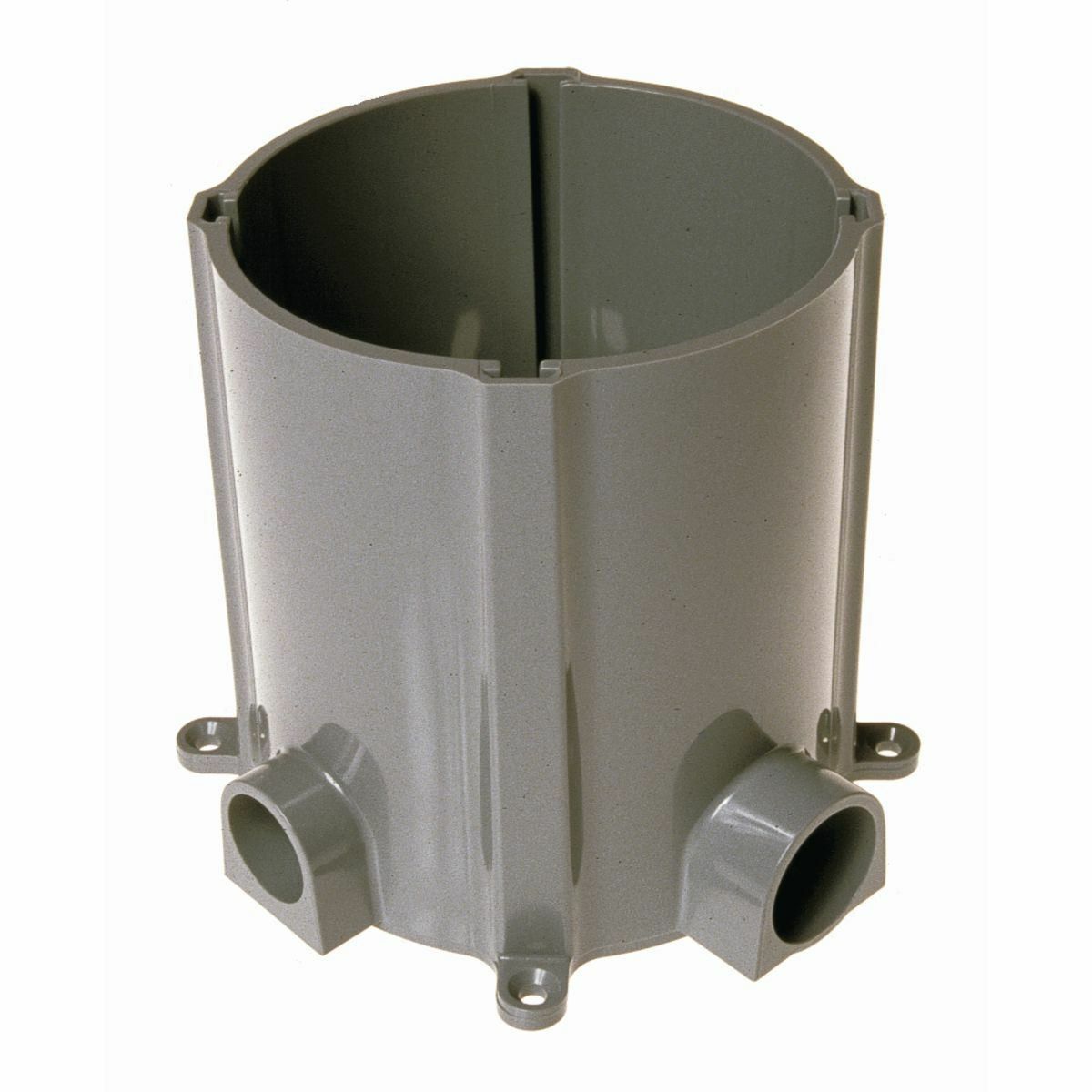 Round Floor Box and Accessories - Nonmetallic, 19.5 cu. In. Capacityperinch of Height, (2) 1 In. and 3/4 In. openings. Temporary Cover and(4)Reducer/Closer Plugs Included