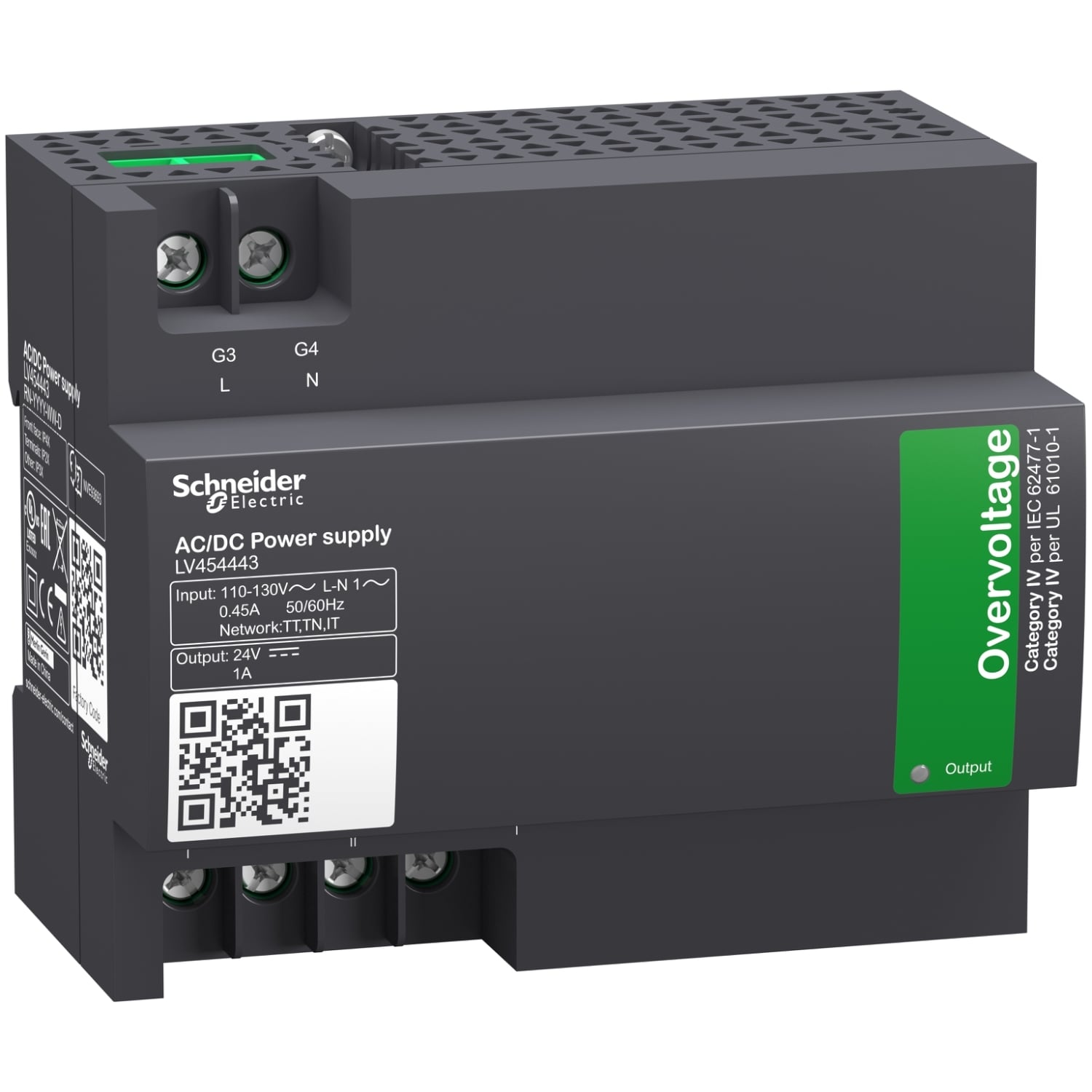 External power supply module, input voltage 110VAC to 130VAC 50/60Hz, output voltage 24VDC, output current 1A