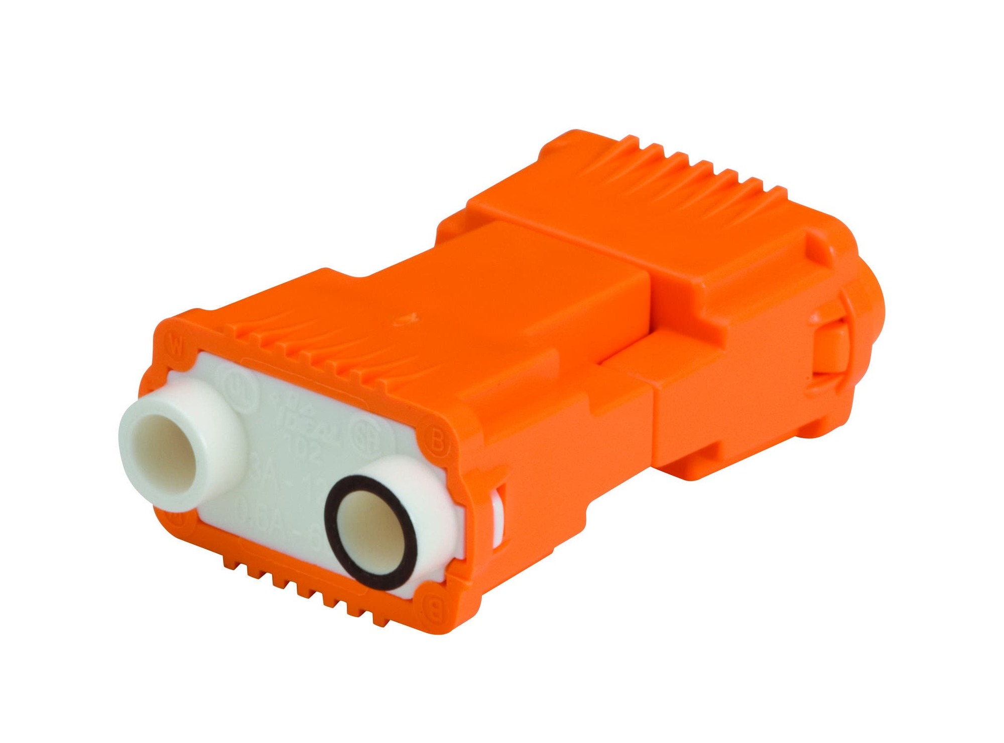 IDEAL, Luminaire Disconnect, PowerPlug, 2-Wire Standard Version, Wire Size: 12 14, 16, 18 AWG Stranded Tin-Bonded, Voltage Rating: 600 V, Material: Nylon Housing, Copper Alloy Contacts, Amperage Rating: 6 AMP, Color: Orange, Model: 102