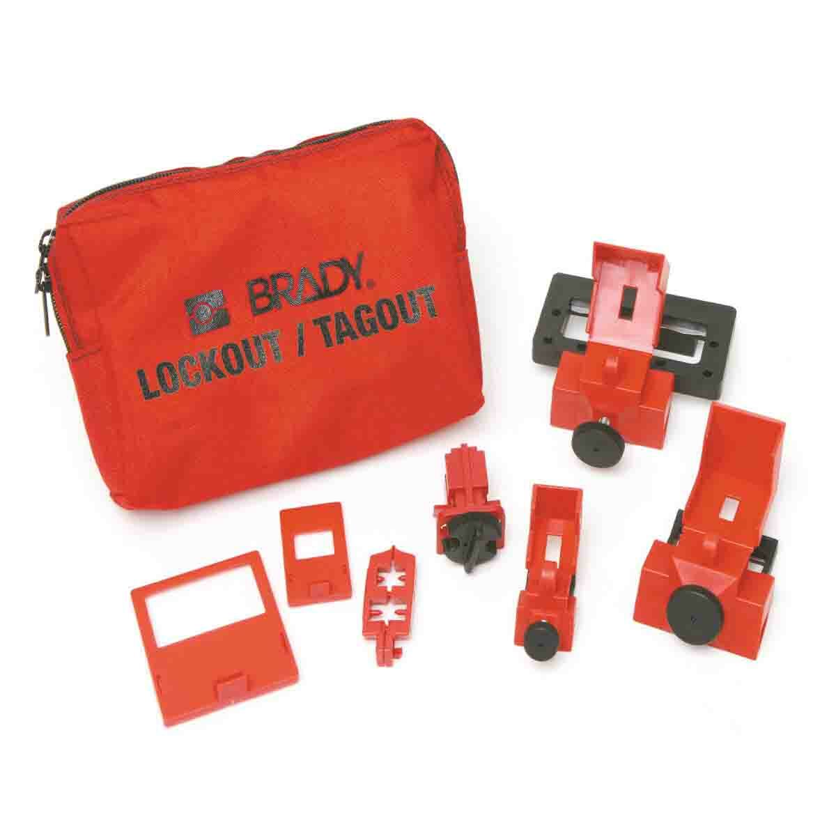 99293 Portable Breaker Sampler Pouch Lockout Kit, Filled, 6 Pieces, 4-3/4 in H x 7-1/2 in W x 2 in D, Language: English