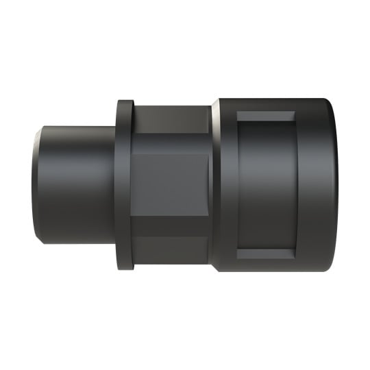 PMAFIX Straight Black Connector with Universal Safety Clip, Material - Polyamide 6, Thread Type - Metric, Thread Size -M16x1.5, Conduit Size NW - 12