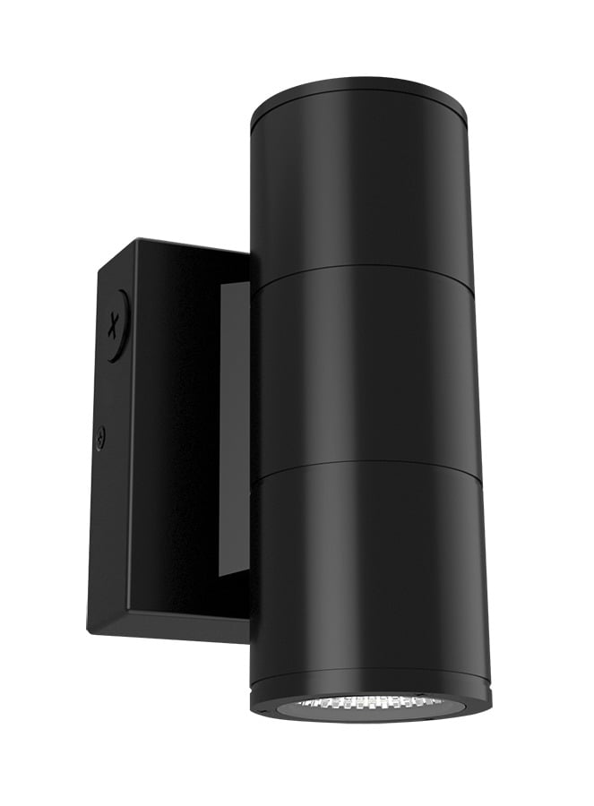 CYL34 3" 5W UP/5W DOWN 800LM 3/4/5K CRI80 50D WALL BLACK CLEAR LENS