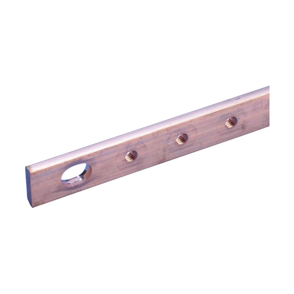 Threaded Busbar With Fixing Slot, 1.26" x 0.2" x 38.98"