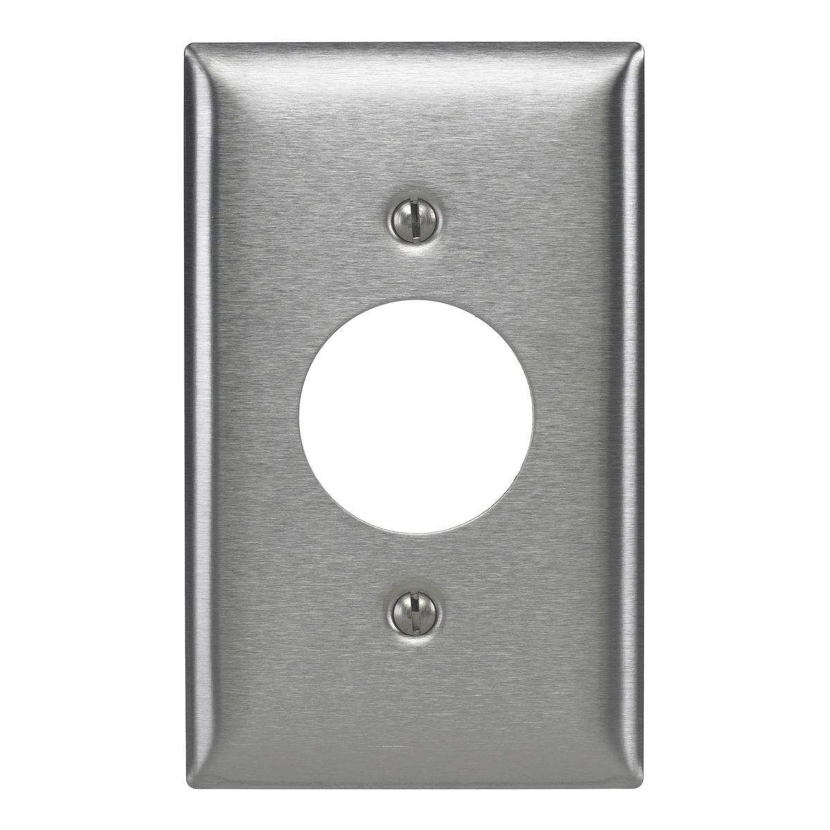 Twist-Lock Devices, Wallplates, 1-Gang, Accessories for 15 Amp  2 and 3 Wire Devices, Stainless steel 430, .035 in. (0.9), horizontal brushed finish