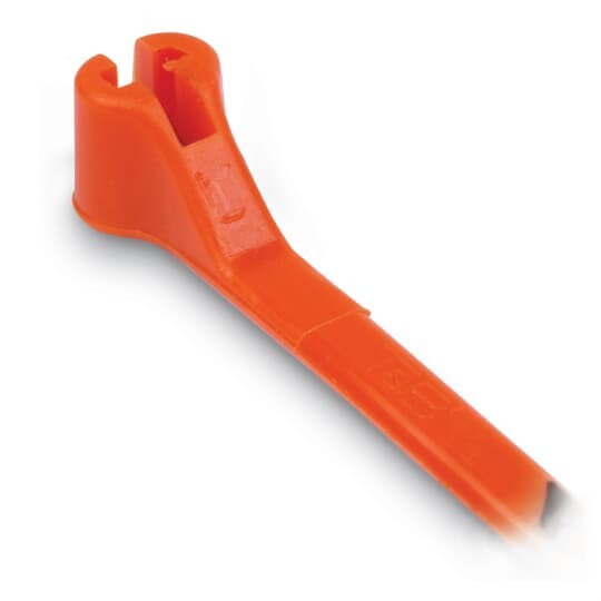 High Performance Cable Tie for Indoor Applications, Orange Color Nylon 6.6, Length of 361mm (14.2 Inches) for Bundle Diameter up to 102mm (4.02 Inches), Width of 4.9mm (0.19 Inches), Tensile Strength Rating of 222 Newtons (50 Pounds), Operating Temperature of -60 Degrees Celsius (-76 F) to 85 Degrees Celsius (185 F), UL/EN/CSA62275 Type 2/21S Rated for AH-2 Plenum and as a Flexible Cable and Conduit Support, Military Specified (MIL-SPEC MS3367-2-3), Bulk Pack