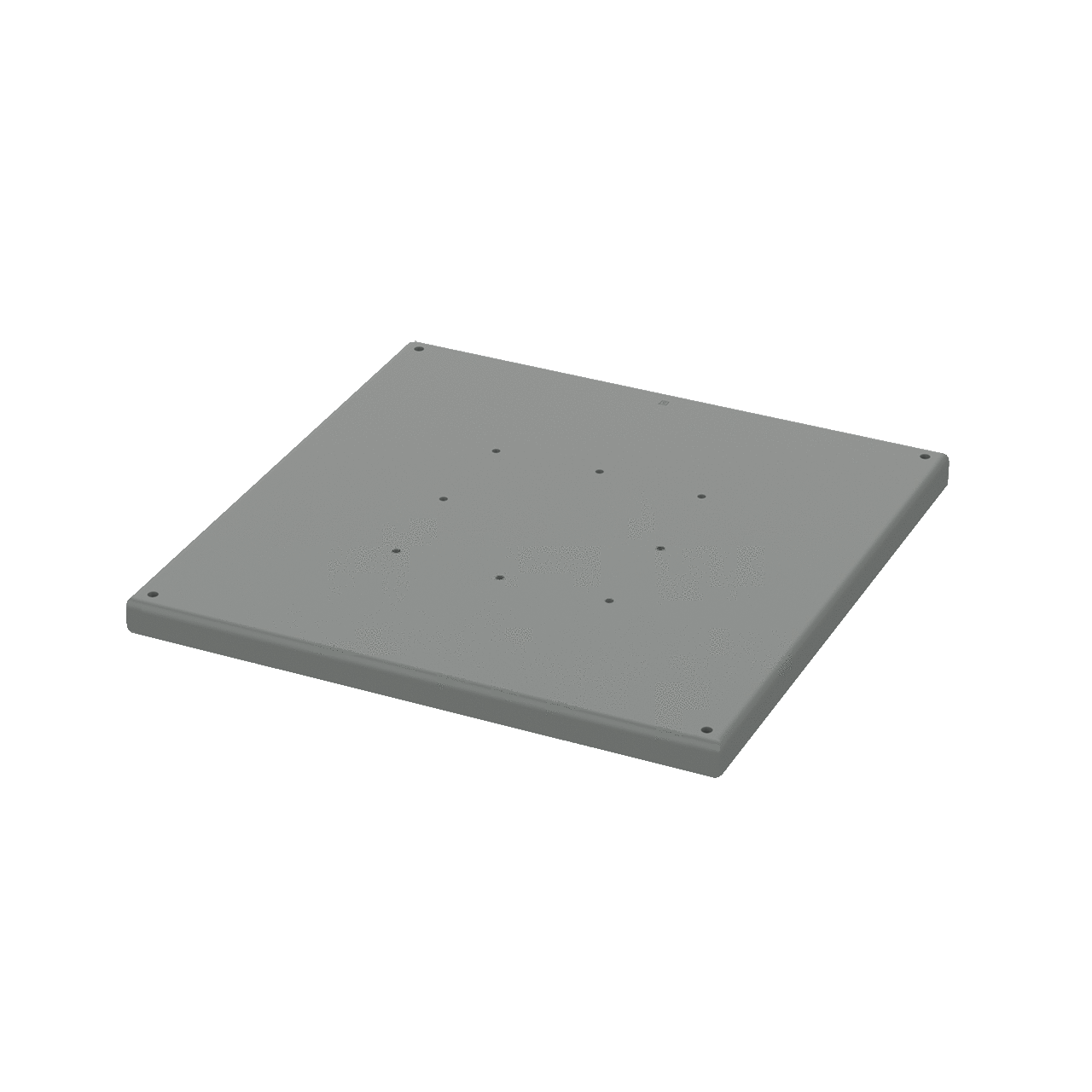 Pedestal System Base with Leveling Screws, 18.00x18.00, Gray, Mild Steel