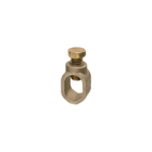 Ground Rod Clamp, Rod Size 1/2", Conductor range #8 solid and #2 stranded. Solid Brass alloy with bronze screw. Approved for direct burial.