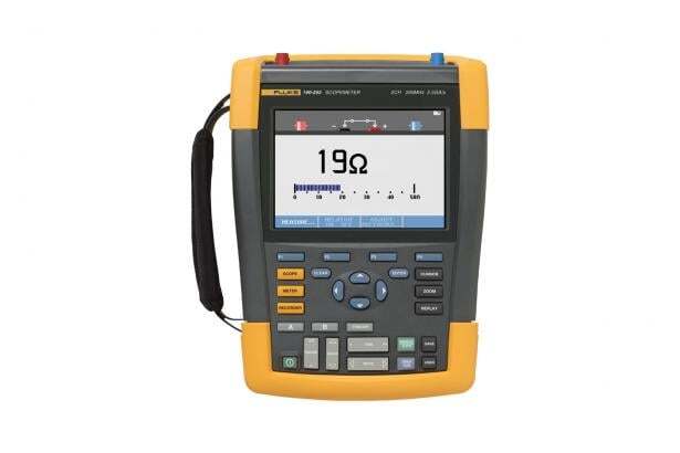 Fluke 190 Series II -- 20 years of ScopeMeter Test Tool Innovation. As the first two and four-channel portable scopes safety rated CAT III 1000V / CAT IV 600V, the Fluke ScopeMeter 190 Series II combines an unprecedented level of performance, ruggedness and portablitliy with 200 MHz and 2 channels. Includes C290 Hard-shell carrying case, SW90W FlukeView for ScopeMeter Test Tool and Windows Software.