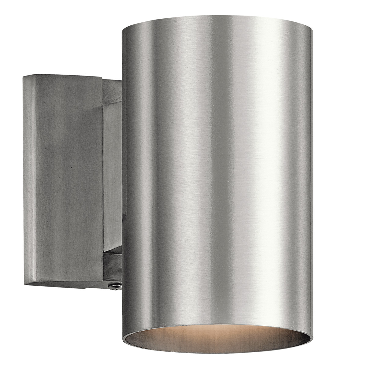 This one light, Wall Cylinder features our Brushed Aluminum finish and uses a BR-30 bulb that produces 65-watts (max.) of pure light. It measures 7in; high, is U.L. listed for wet location, and is a Dark Skies compliant fixture.
