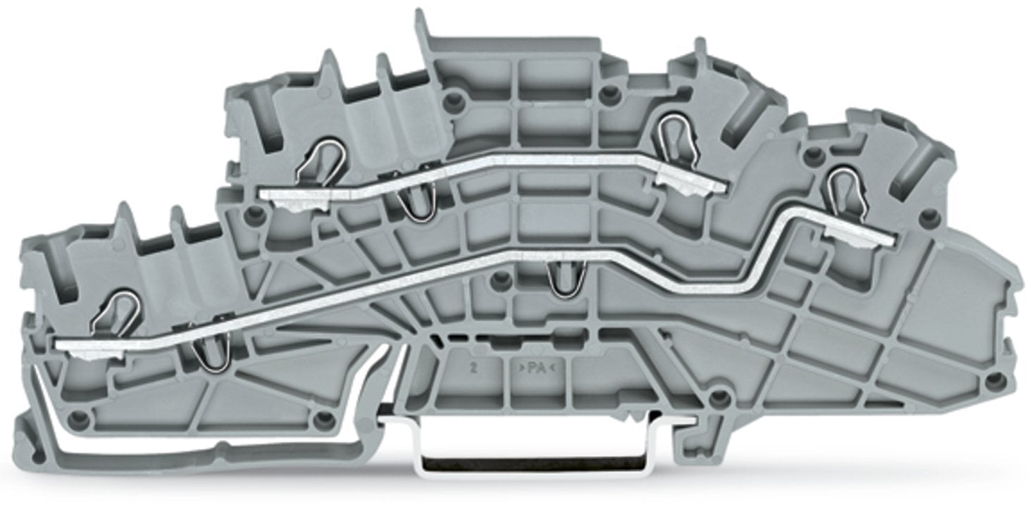 Multilevel installation terminal block; with operating slots; 2.5 mm; L/L; Push-in CAGE CLAMP; 2,50 mm; gray