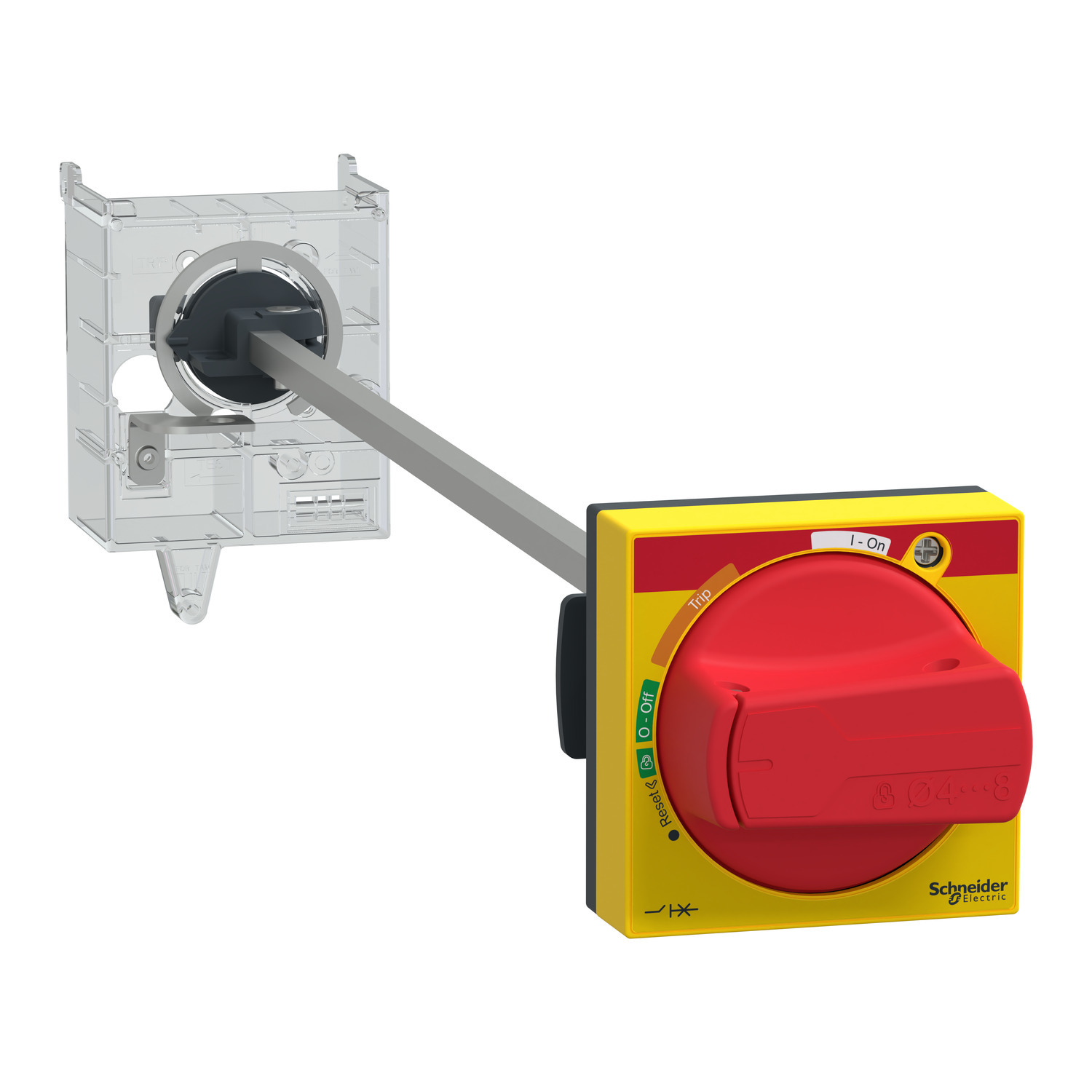 Extended rotary handle kit,TeSys Deca, IP54, red handle, with trip indication, for GV3L-GV3P