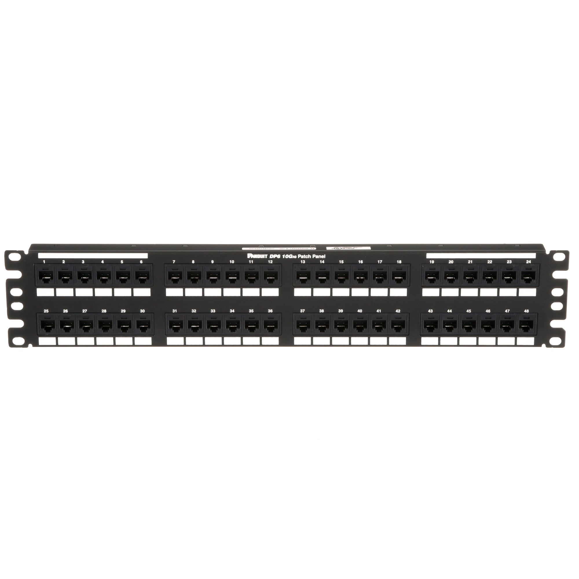 Punchdown Patch Panel, Cat 6A, Flat, 48 