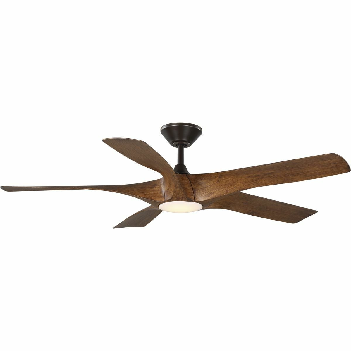 Add a cool breeze to your favorite living space with the Vernal Collection 60-Inch 5-Blade Woodgrain LED Wifi Transitional Indoor/Outdoor Smart Ceiling Fan. Five slightly curved ABS blades are coated in a handsome woodgrain finish that will complement a variety of living areas. The blades are resistant to warping from environmental conditions and offer a long product lifespan. The fan&#x27;s downrod and ceiling canopy are coated in an architectural bronze finish to complete the transitional design. Enjoy smart living technology by controlling your ceiling fan and light with your smart device or voice control via our Smart by Bond Wifi app. Customize your home oasis by selecting from the fan&#x27;s 6 speeds, 3 timer selections, light on/off with full-range dimming, and a breeze mode. Fan and app are compatible with Amazon, Alexa, Google Home, and a variety of other smart devices.
