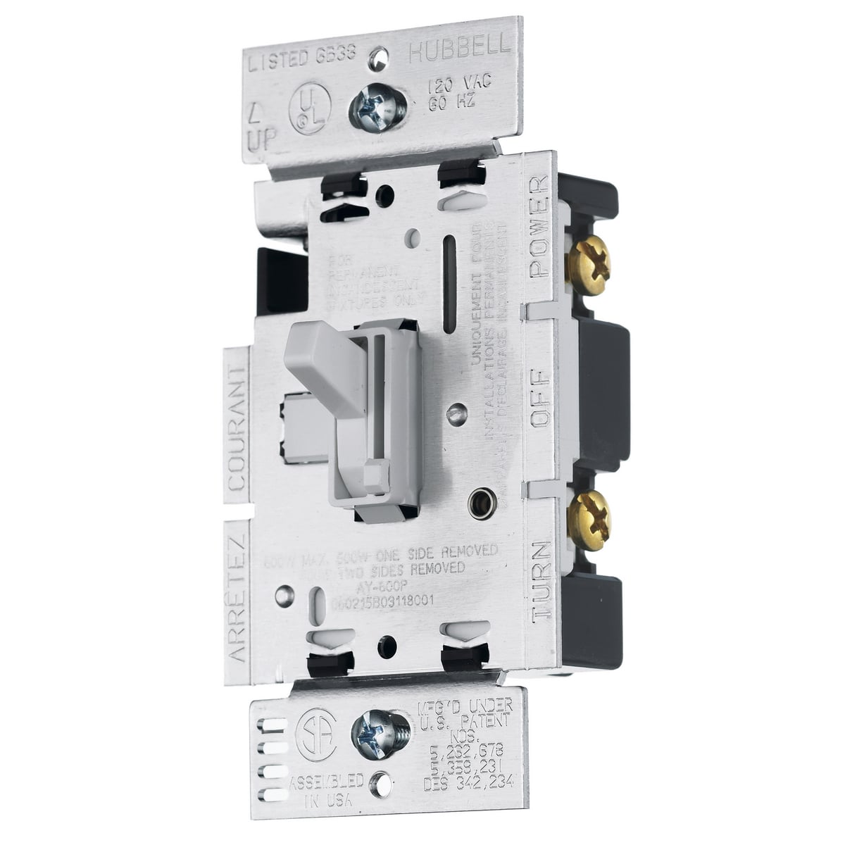 Residential Grade, Motor Speed Control, Toggle Type, Single-Pole, 15A 120V AC