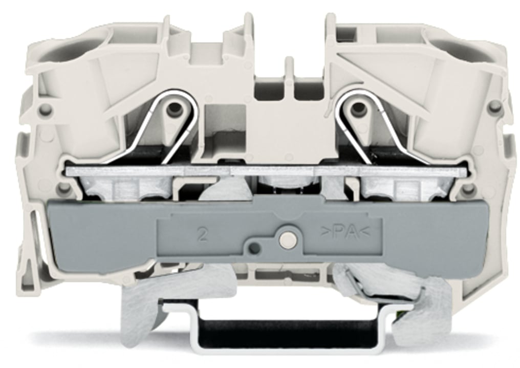 2-conductor shield terminal block; 10 mm; suitable for Ex e II applications; side and center marking; for DIN-rail 35 x 15 and 35 x 7.5; Push-in CAGE CLAMP; 10,00 mm; white