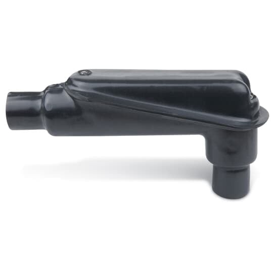PVC Coated Pulling Elbow, 90 Degree Bend, With Pressure-Sealing Sleeves Seal Connections, Pipe Size 1/2 Inch/16 Metric, Gray Iron, Dark Gray