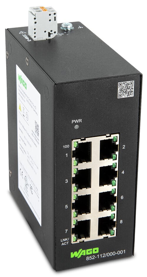Industrial-ECO-Switch; 8-port 100Base-TX; black