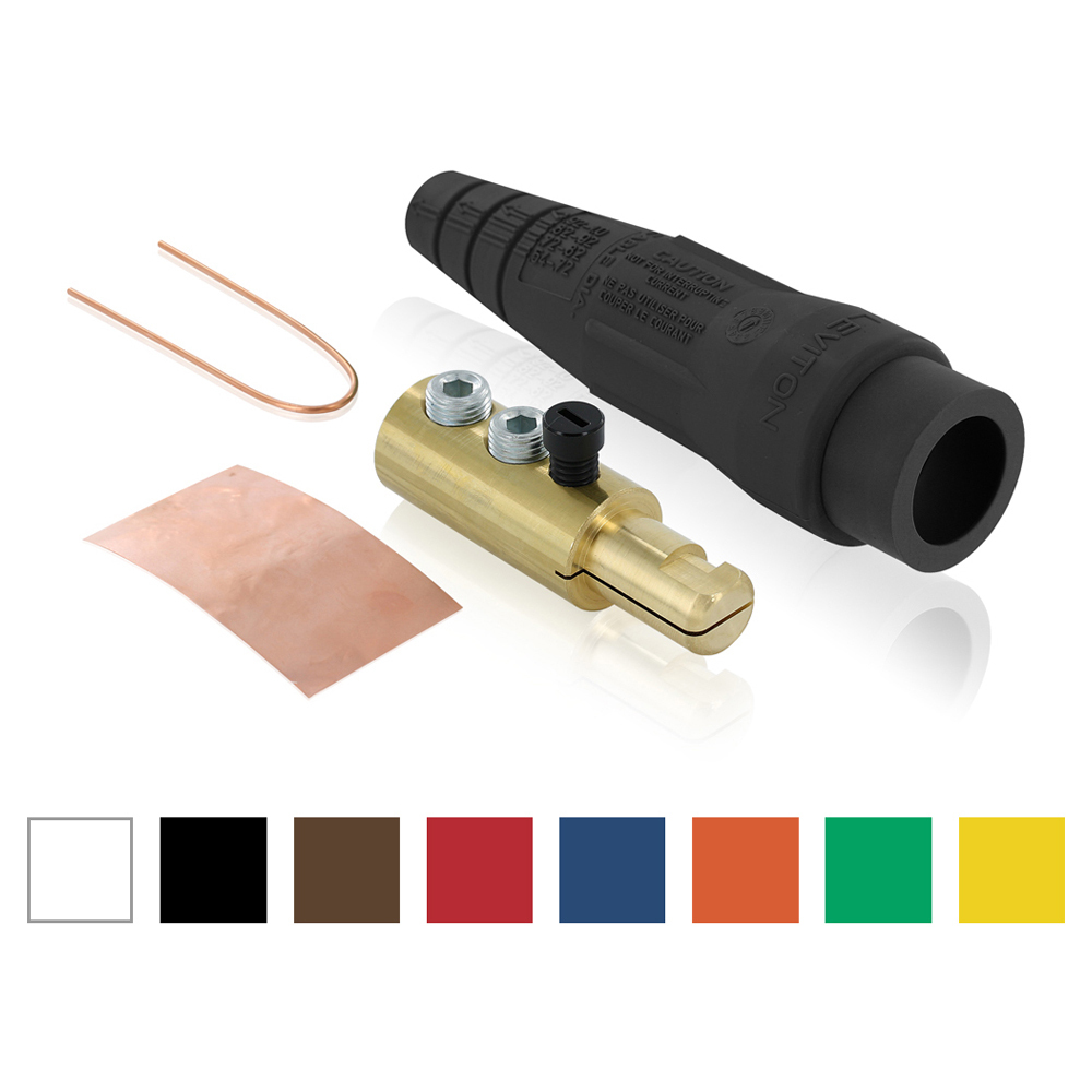 18 Series Single Pole Cam Type Male Detachable Plug. Ball Nose, Thermo-plastic Screw, Double Set Screw, 600 Volts, Rated Up To 400 Amperes Continuous. Cable Range - 2/0 To 4/0 - Green
