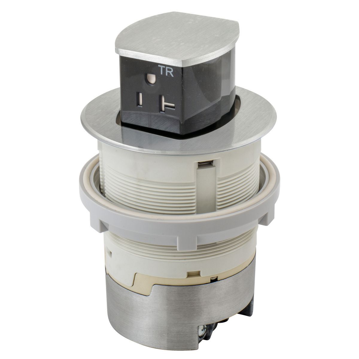 20A Kitchen Counter Receptacle, Surface Mount, Aluminum