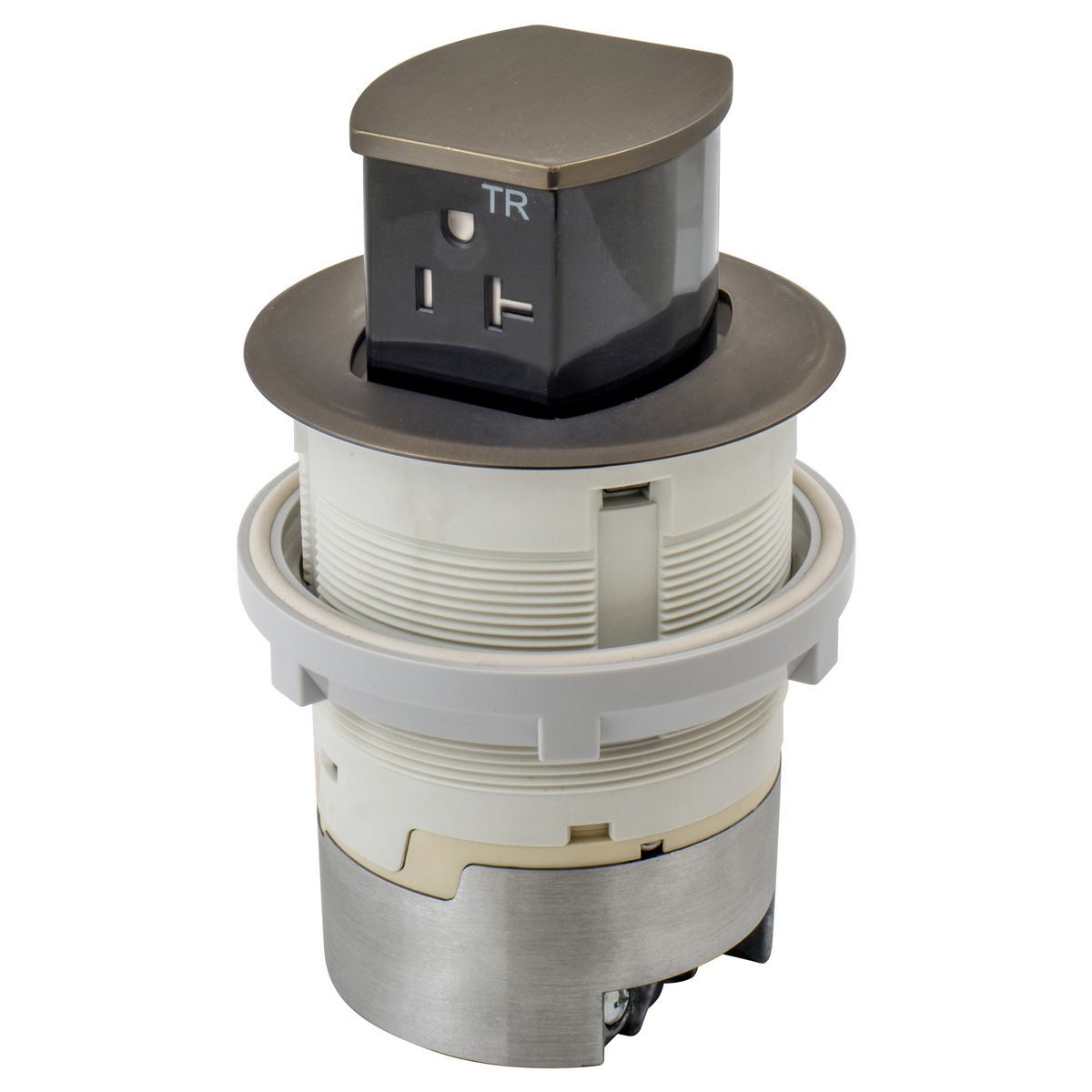 20A Kitchen Counter Receptacle, Surface Mount, Bronze