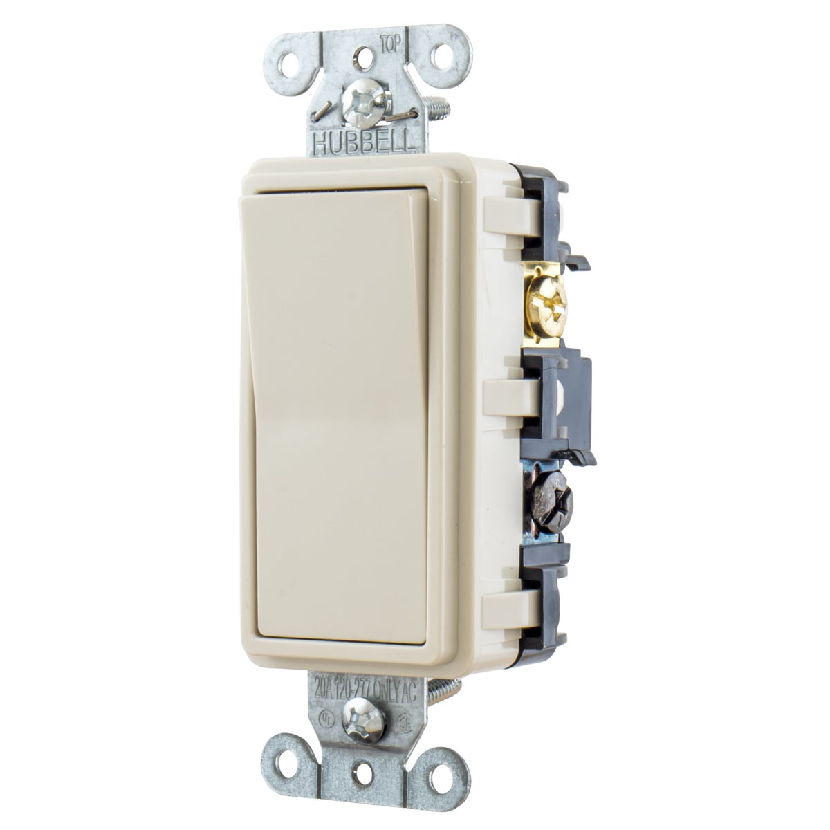 TradeSelect, Switches and Lighting Controls, Decorator Switch, Residential Grade, Rocker Switch, General Purpose AC, Four Way, 15A 120/277V AC, Push Back and Side Wired, Light