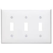 3-Gang Toggle Device Switch Wallplate, Ivory