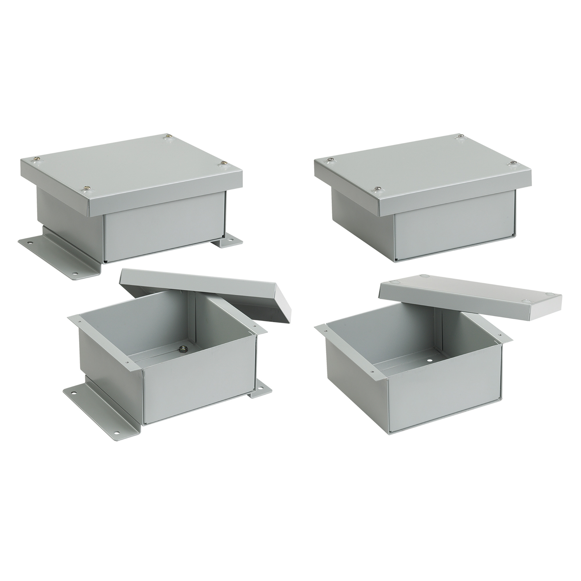 Horizontal-Mount Type 3R, 8.00x8.00x4.00, Gray, Steel