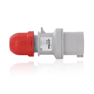 32 Amp, 346-415 Volt, 3P+N+E (4P, 5W), Clock Position 6, IEC/EN 60309-1 & 60309-2, International Configuration Plug, Industrial Grade, IP44, Splashproof - RED