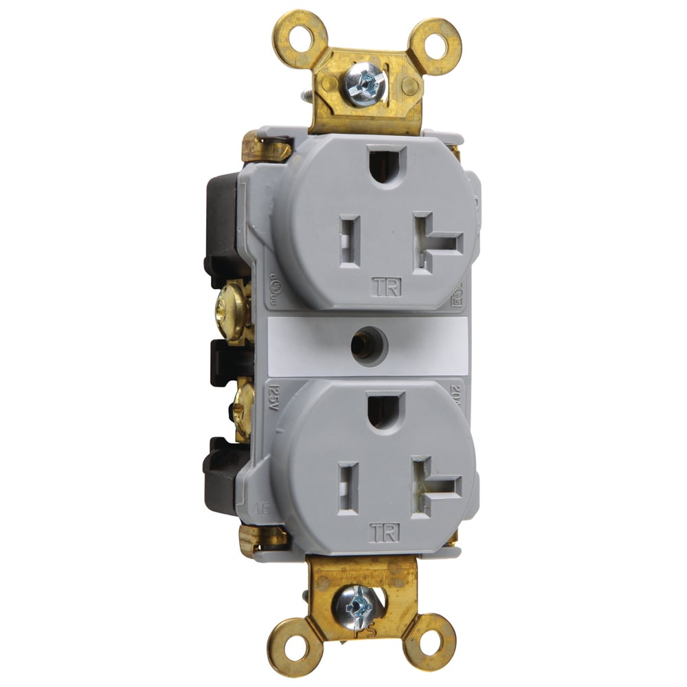 Commercial Grade Tamper-Resistant Duplex Receptacle Side Wire 20amp 125volt Gray