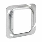 Eaton Crouse-Hinds series Square Cover, 4-11/16", Natural, Raised surface, two device, Steel, 1/2" raised, 6.0 cubic inch capacity