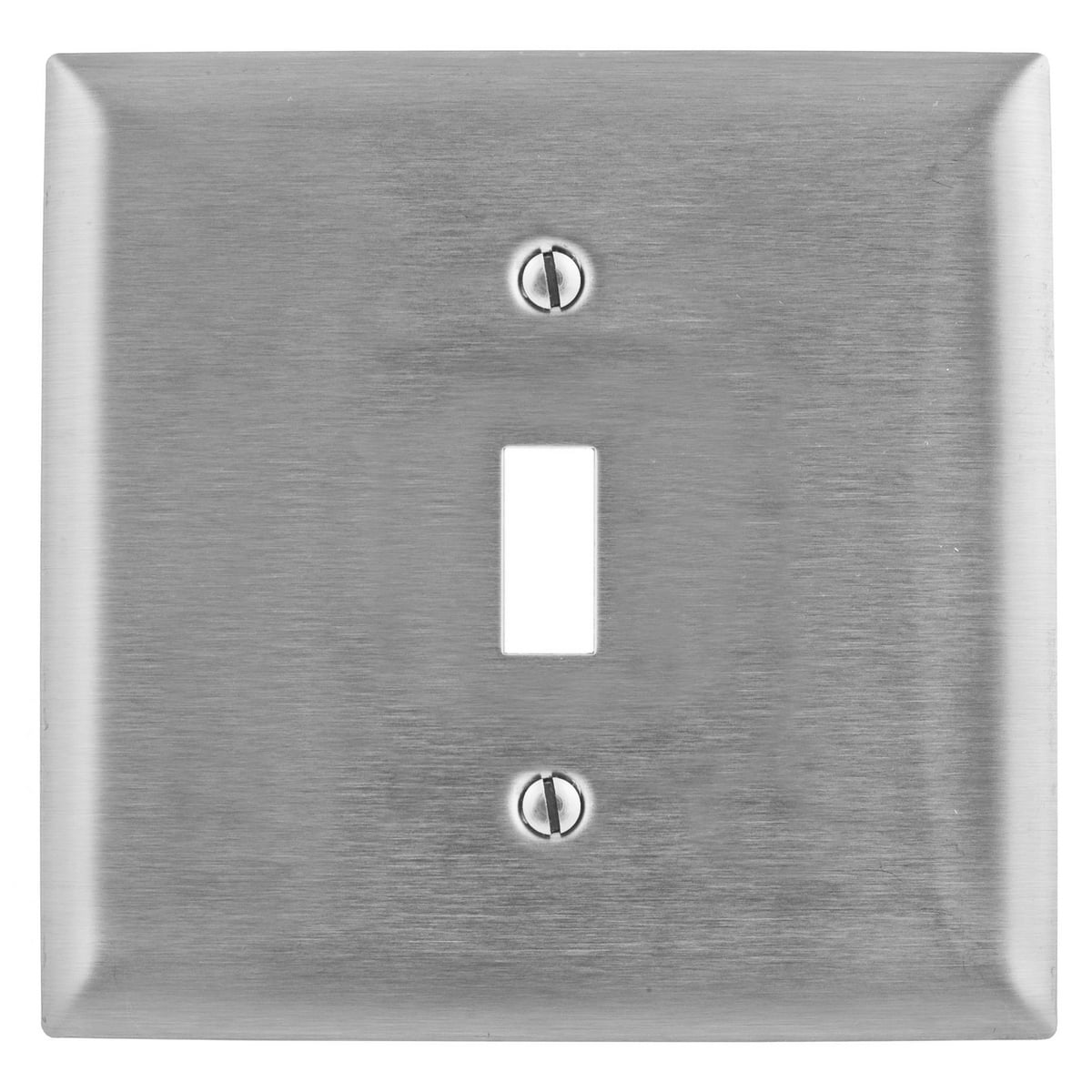 Wallplates and Boxes, Metallic Plates, 2- Gang, 1) Toggle Opening, Standard Size, Stainless Steel