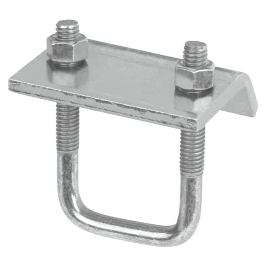Clamp, Channel to Beam, Height 4-13/16 Inches, Plate Width 3 Inches, Plate Length 2-3/8 Inches, Plate Thickness 13/16 Inch, Hot-Dip Galvanized Steel, For use with A-1202, A-1402, C-1202 and H-1200 Series Channels