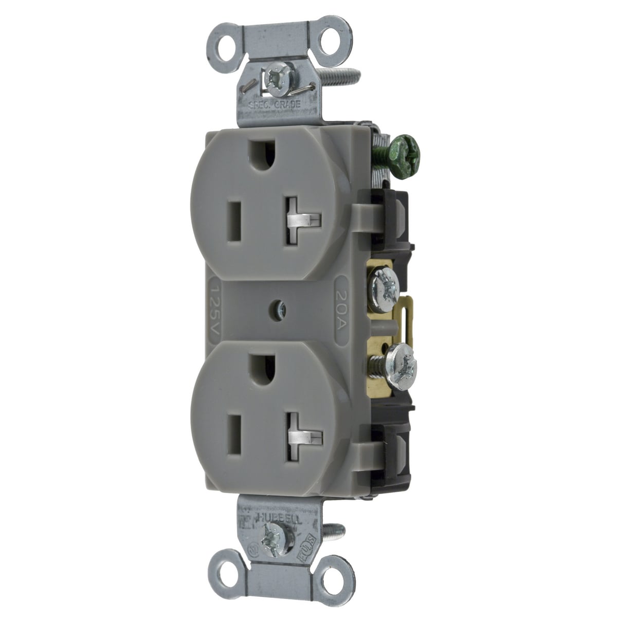 Straight Blade Tamper-Resistant Duplex Receptacle, Commercial Grade, 2-Pole 3-Wire Grounding, 20A 125V, 5-20R