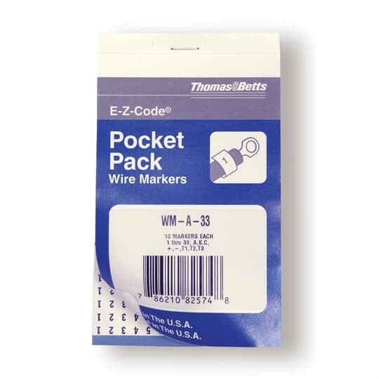 Standard Wire Marker Books - Vinyl Cloth 10 Markers each: 1 thru 33, A, B, C, +, -, T1, T2, T3, L1, L2, L3