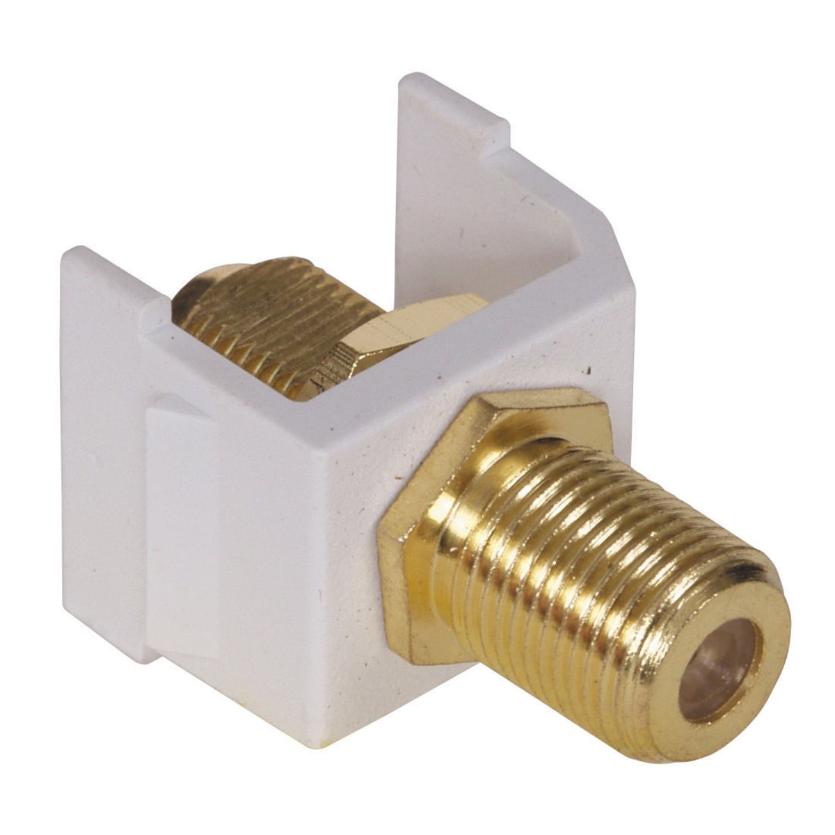 Snap-Fit, Gold F-Coax Connector, White