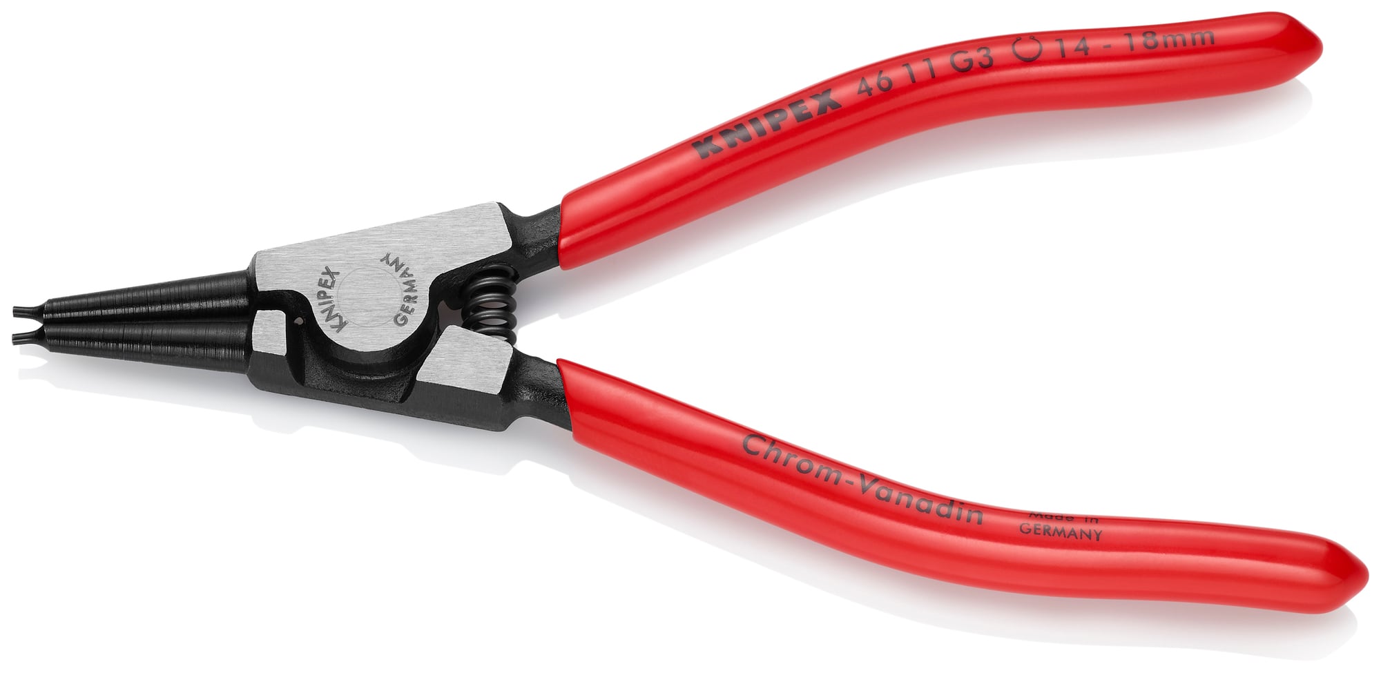 Circlip Pliers for Grip Rings, 5 1/2 in., Plastic coating, 3/32 in. Tips