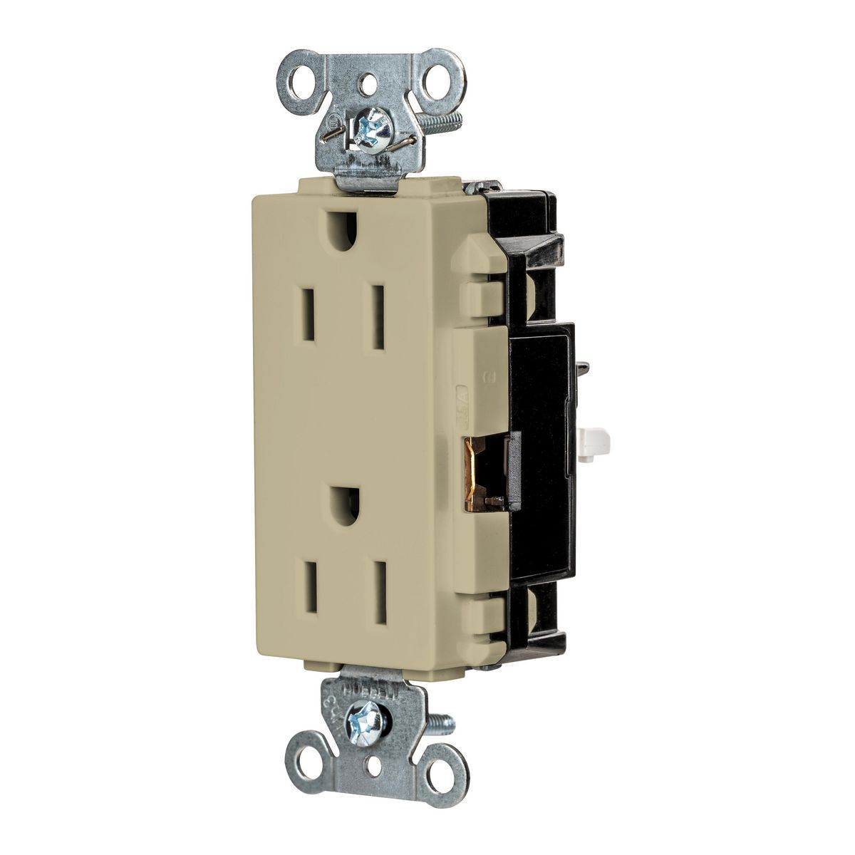 Straight Blade Devices, EdgeConnect, Decorator Receptacle, Industrial Grade, 2-Pole 3-Wire, 15A 125V, 5-15R, Screwless Terminal, Ivory