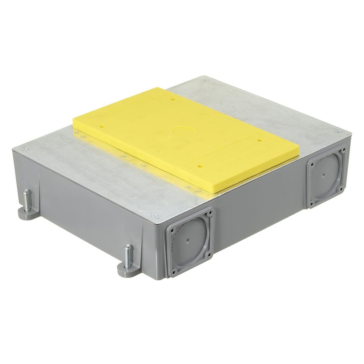 SystemOne ETERNAL Series Concrete Floorboxes, PVC Base Box, Recessed, 4-Gang CFB E-Series Box for Rectangular Covers, 3.17" Minimum Depth of Pour, Corrosion Resistant