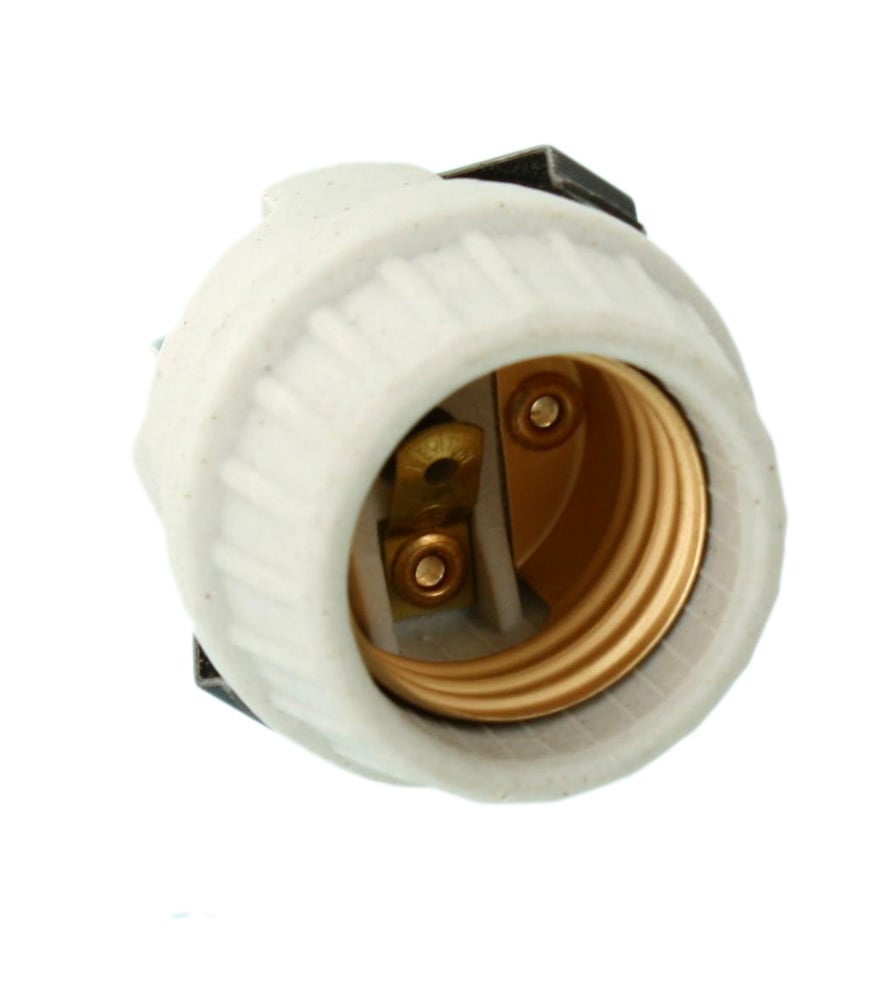 Medium Base, Incandescent Lampholder, Unglazed Porcelain, Brass Screw Shell