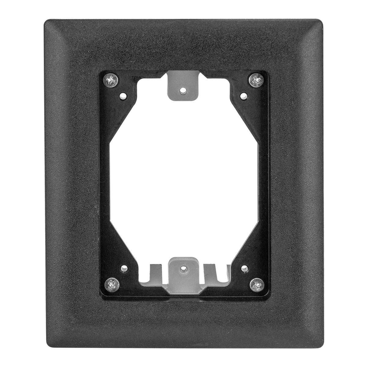 Concrete Floorboxes, Flush, Rectangular PVC Box Series, 1-Gang Non-Metallic Carpet Flange, Black