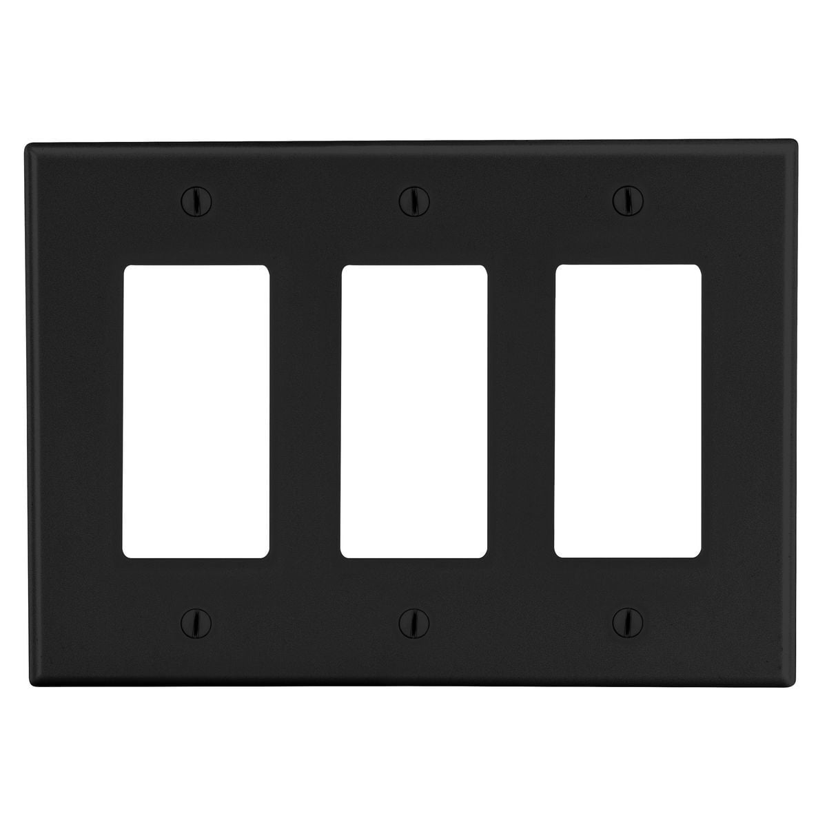 Wallplate, Mid-Size 3-Gang, 3) Decorator, Black