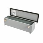 Eaton B-Line series wiring trough, 6" height, 60" length, 6" width, 12WT wiring trough, Welded external mounting feet, Hinged cover, NEMA 12, Steel, Seamless poured in-place, Hinged, Gray, 14 gauge
