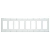 8-Gang Decora/GFCI Device Decora Wallplate, Painted Metal, Device Mount, White