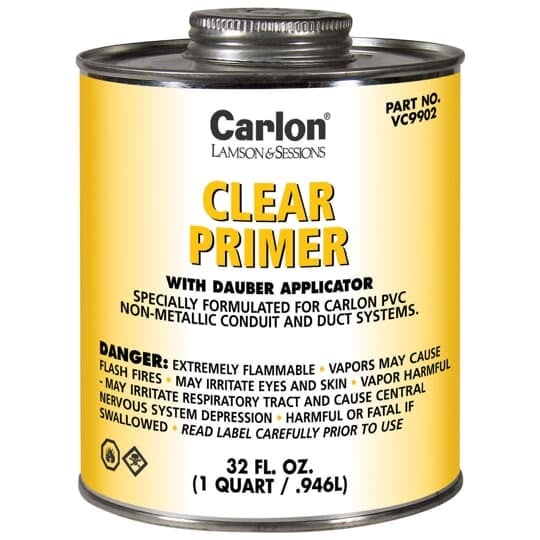 VC9902 Carlon Regular Grade Conduit Primer With Dauber Applicator, 32 oz Can, Liquid, Clear