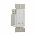 Eaton dimmer and fan speed control, No neutral required, #14 -12 AWG, Flush, 120 Vac, Back and side, Maintained, White, 60 Hz, Incandescent, MLV, ELV, Fan, Halogen, Single-pole, Single pole, Single-phase, Polycarbonate, 300W 663253
